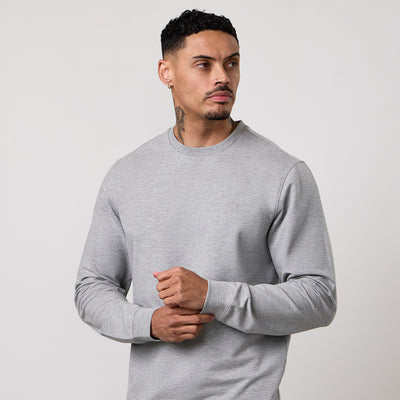Gym King Victory Lightweight Loopback Crew - Grey Marl
