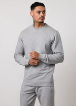 Gym King Victory Loopback Crew Tracksuit - Grey Marl