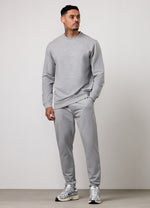 Gym King Victory Loopback Crew Tracksuit - Grey Marl