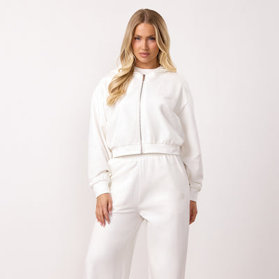 Gym King Victory Loopback Full Zip Tracksuit - Cream