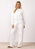 Gym King Victory Loopback Full Zip Tracksuit - Cream