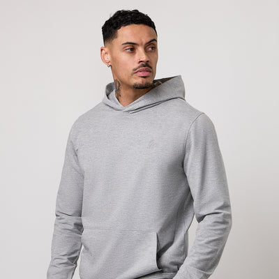 Gym King Victory Lightweight Loopback Hoodie - Grey Marl