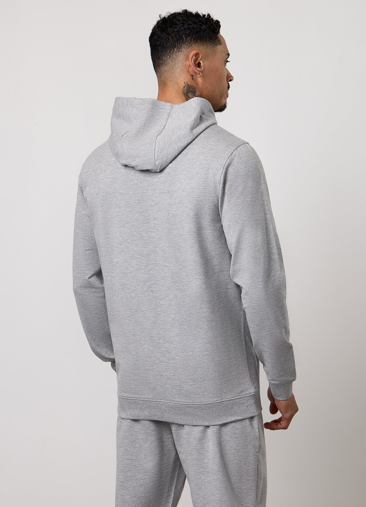 Gym King Victory Lightweight Loopback Hoodie - Grey Marl