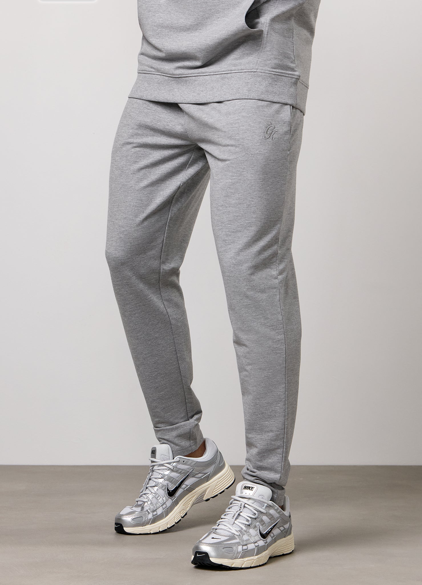 Gym King Victory Loopback Crew Tracksuit - Grey Marl
