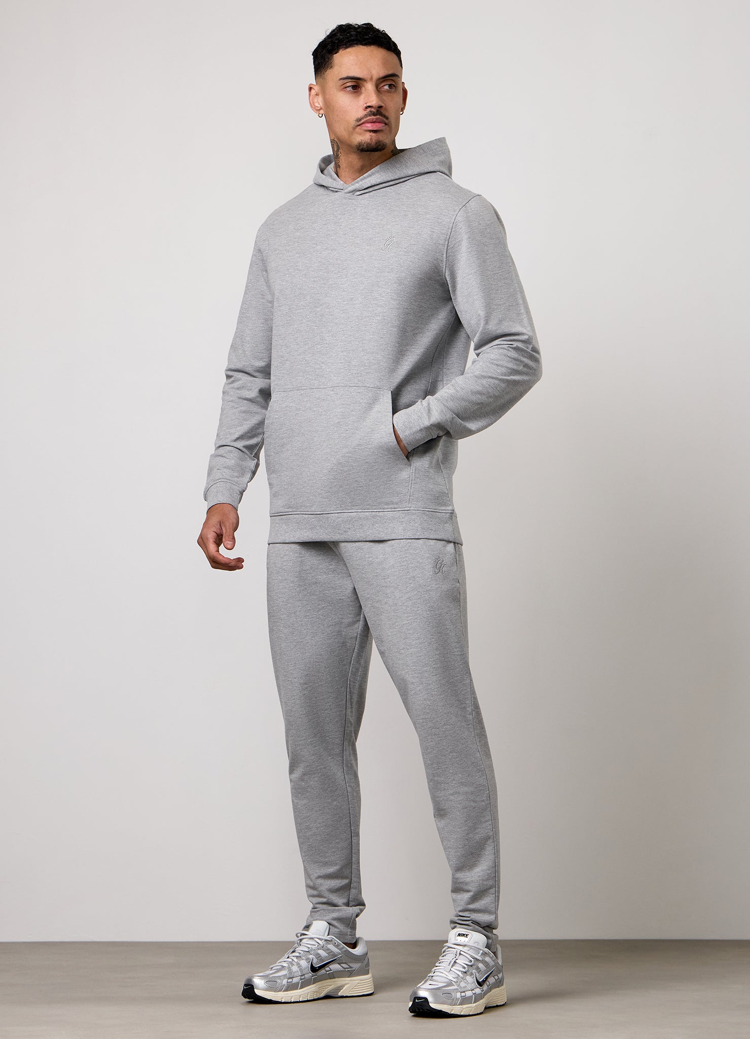Gym King Victory Loopback Tracksuit - Grey Marl