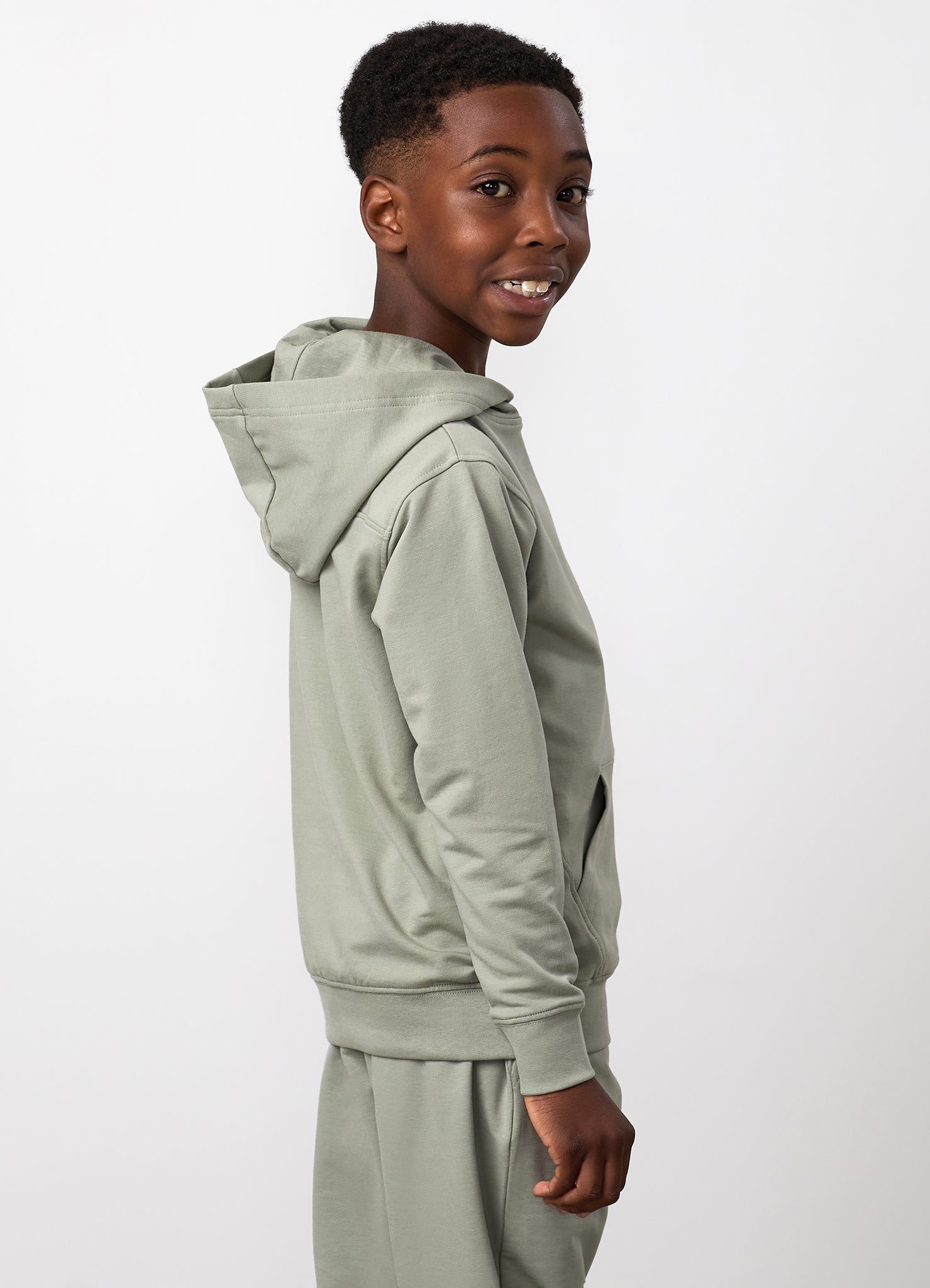 Gym King Junior Victory Loopback Hoodie - Soft Khaki