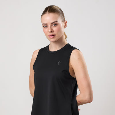 Gym King Victory Performance Split Hem Tank - Black