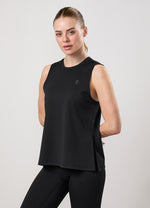 Gym King Victory Performance Split Hem Tank - Black thumbnail