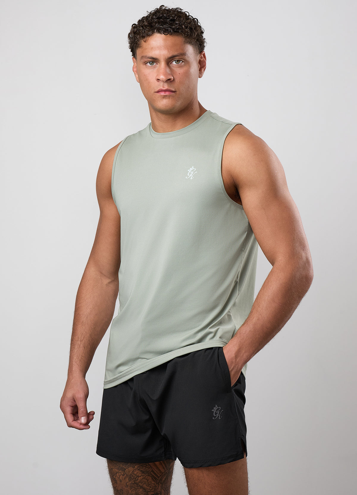 Gym King Victory Performance Vest - Soft Khaki