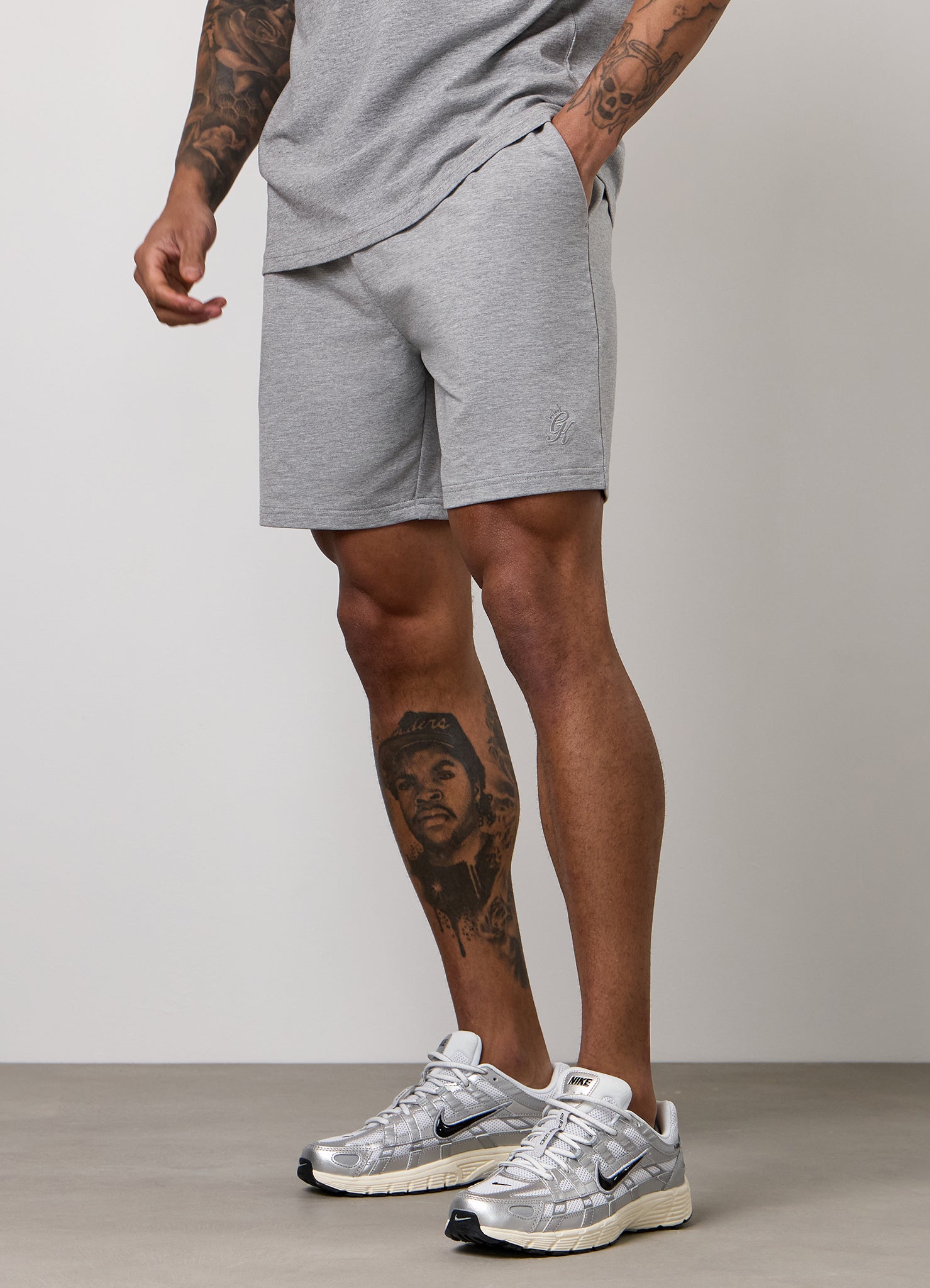 Gym King Victory Loopback Short - Grey Marl