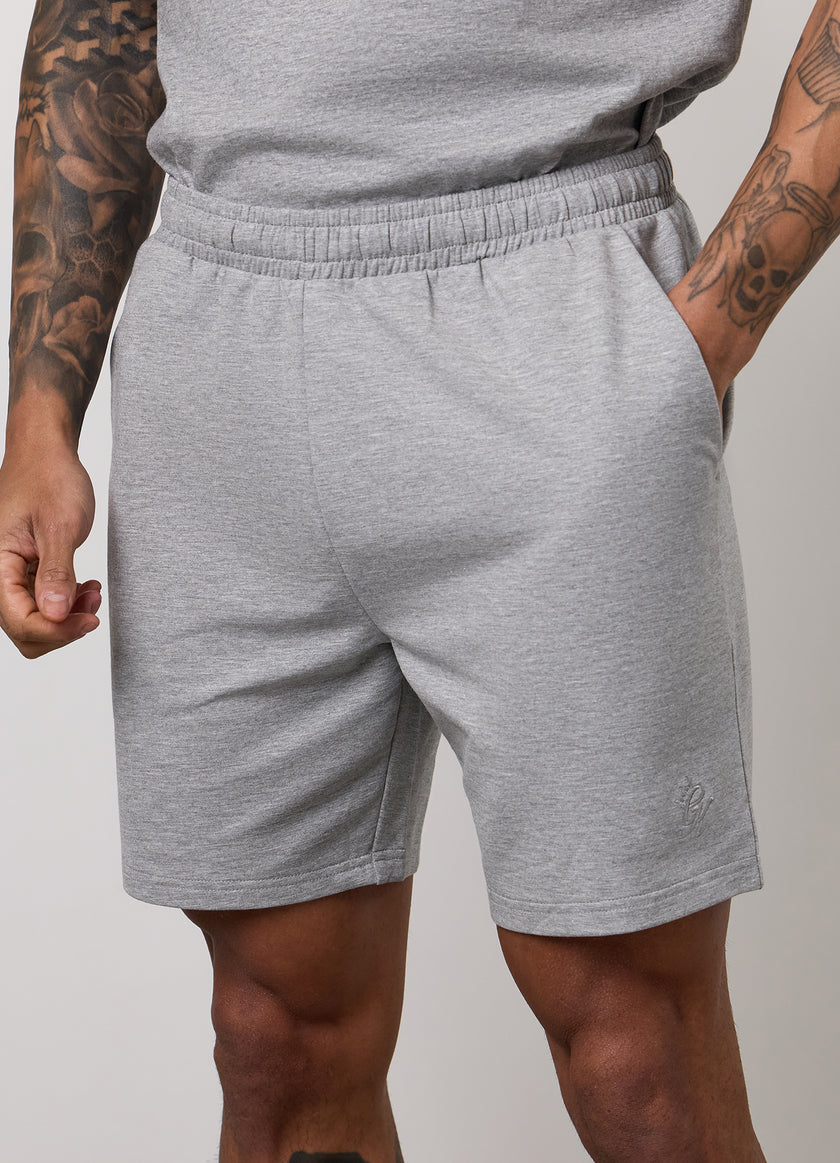 Gym King Victory Loopback Short - Grey Marl
