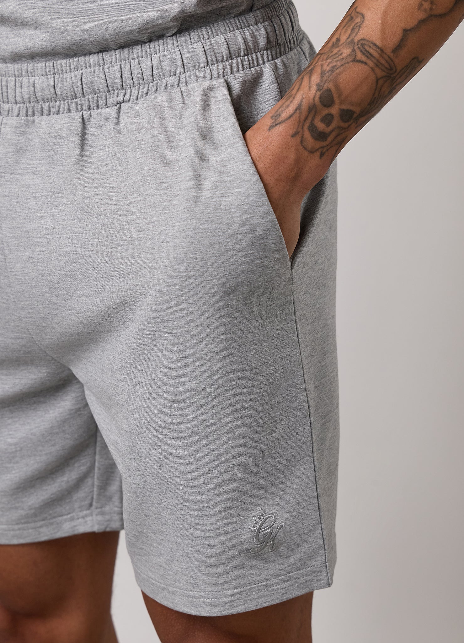 Gym King Victory Loopback Short - Grey Marl