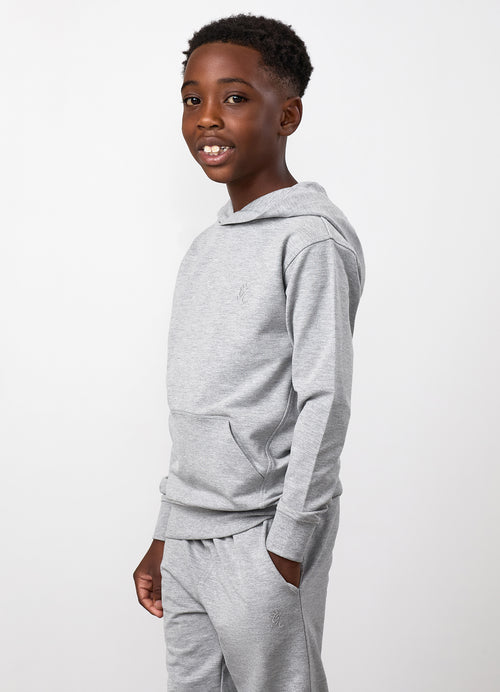Gym King Junior Victory Loopback Hoodie - Grey Marl