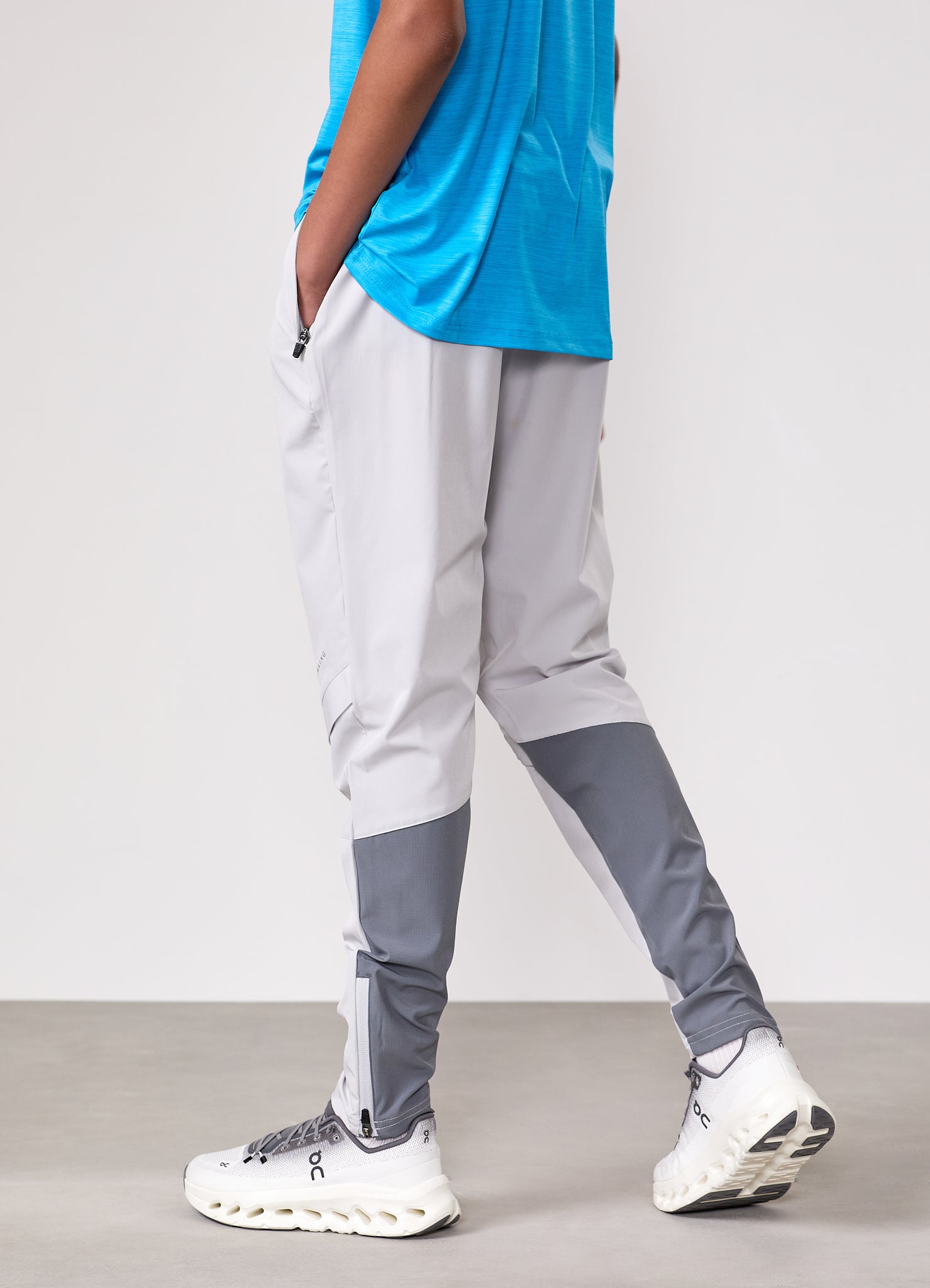 Gym King Kids Vision Tracksuit - Light Grey/Portofino Blue