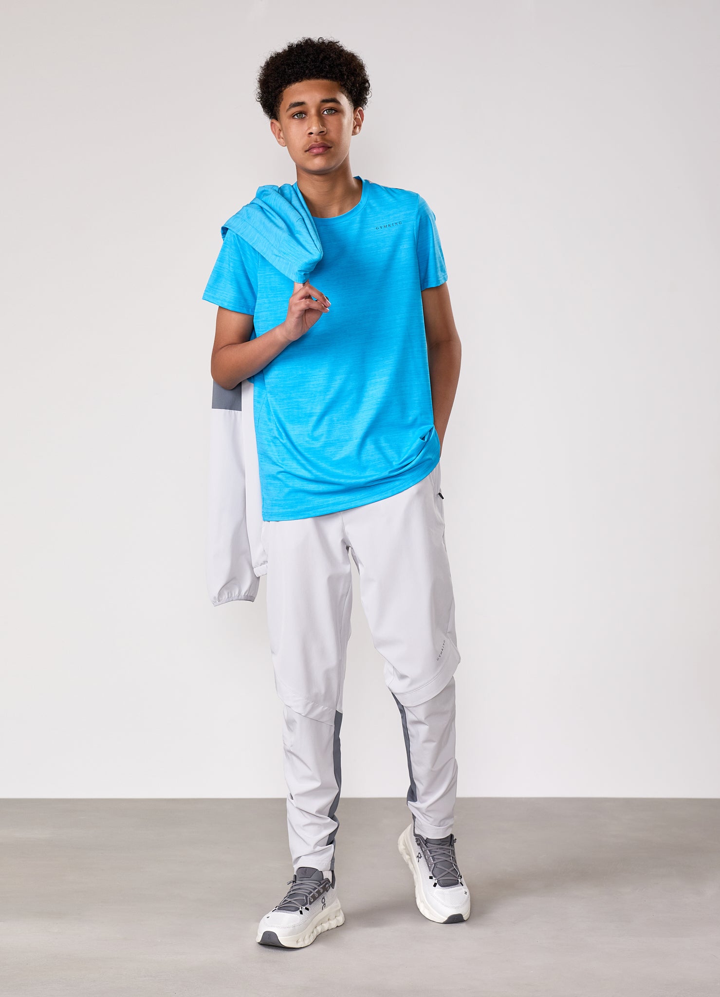 Gym King Kids Vision Tracksuit Bottom - Light Grey