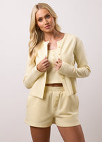 Gym King Waffle Cardigan - Buttermilk thumbnail