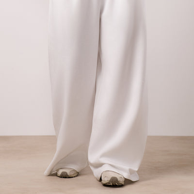 Gym King Waffle Mid Rise Trousers - Off-White