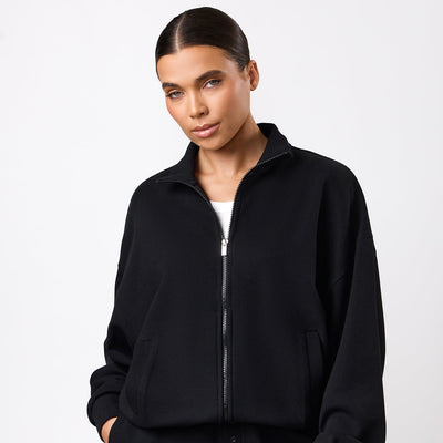 Gym King Waffle Full Zip Funnel - Black