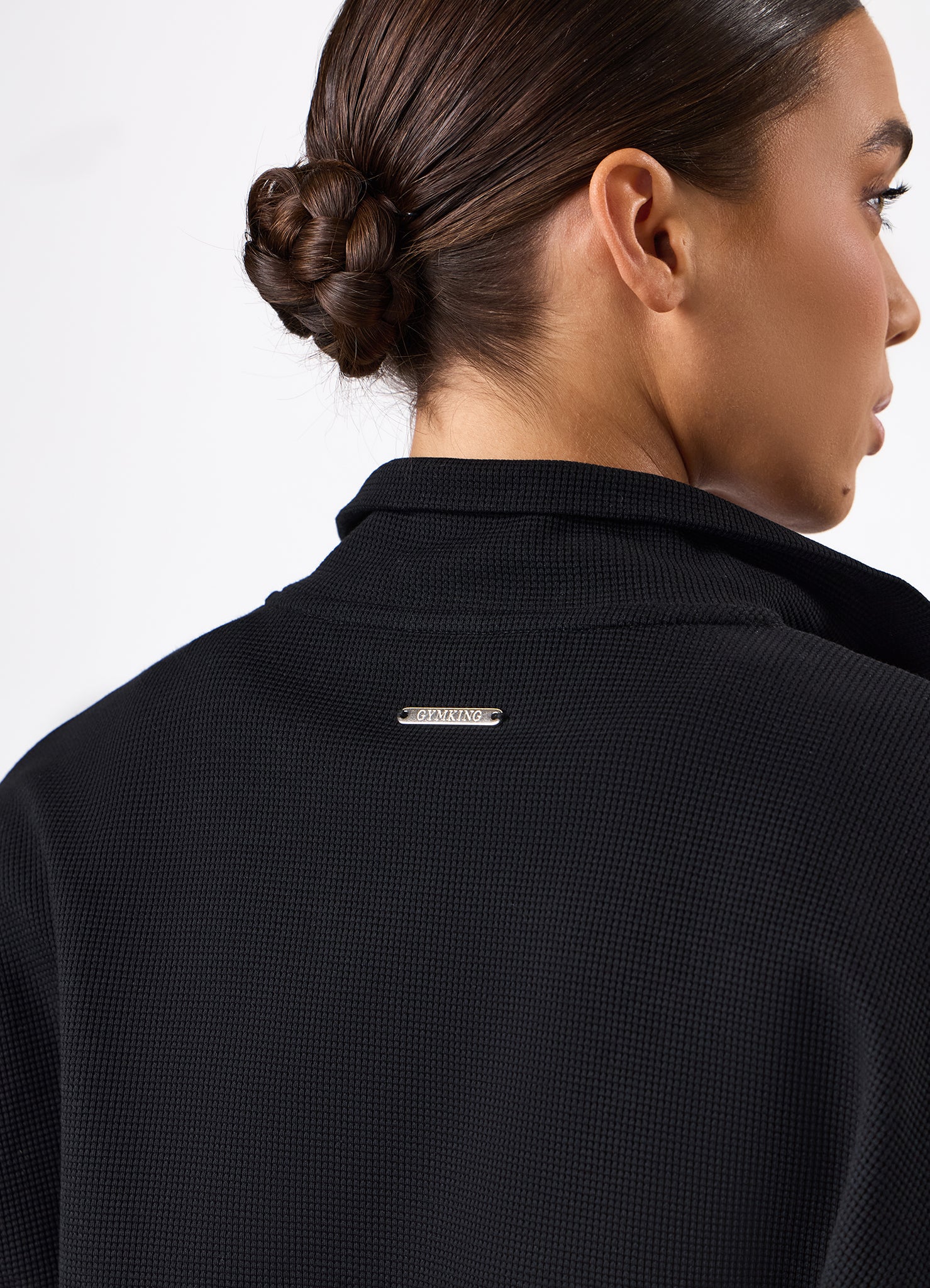 Gym King Waffle Full Zip Funnel - Black