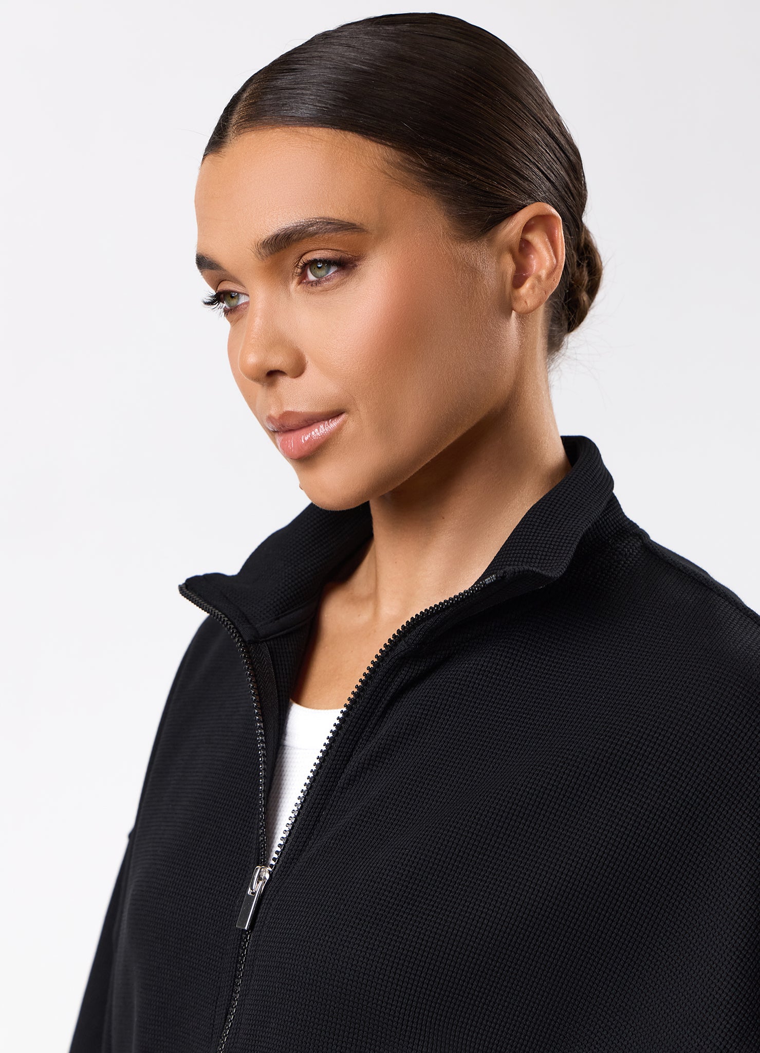 Gym King Waffle Full Zip Funnel - Black