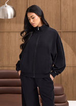 Gym King Waffle Full Zip Tracksuit - Black