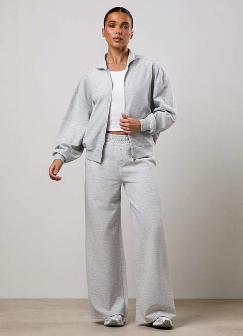 Gym King Waffle Tracksuit - Grey Marl