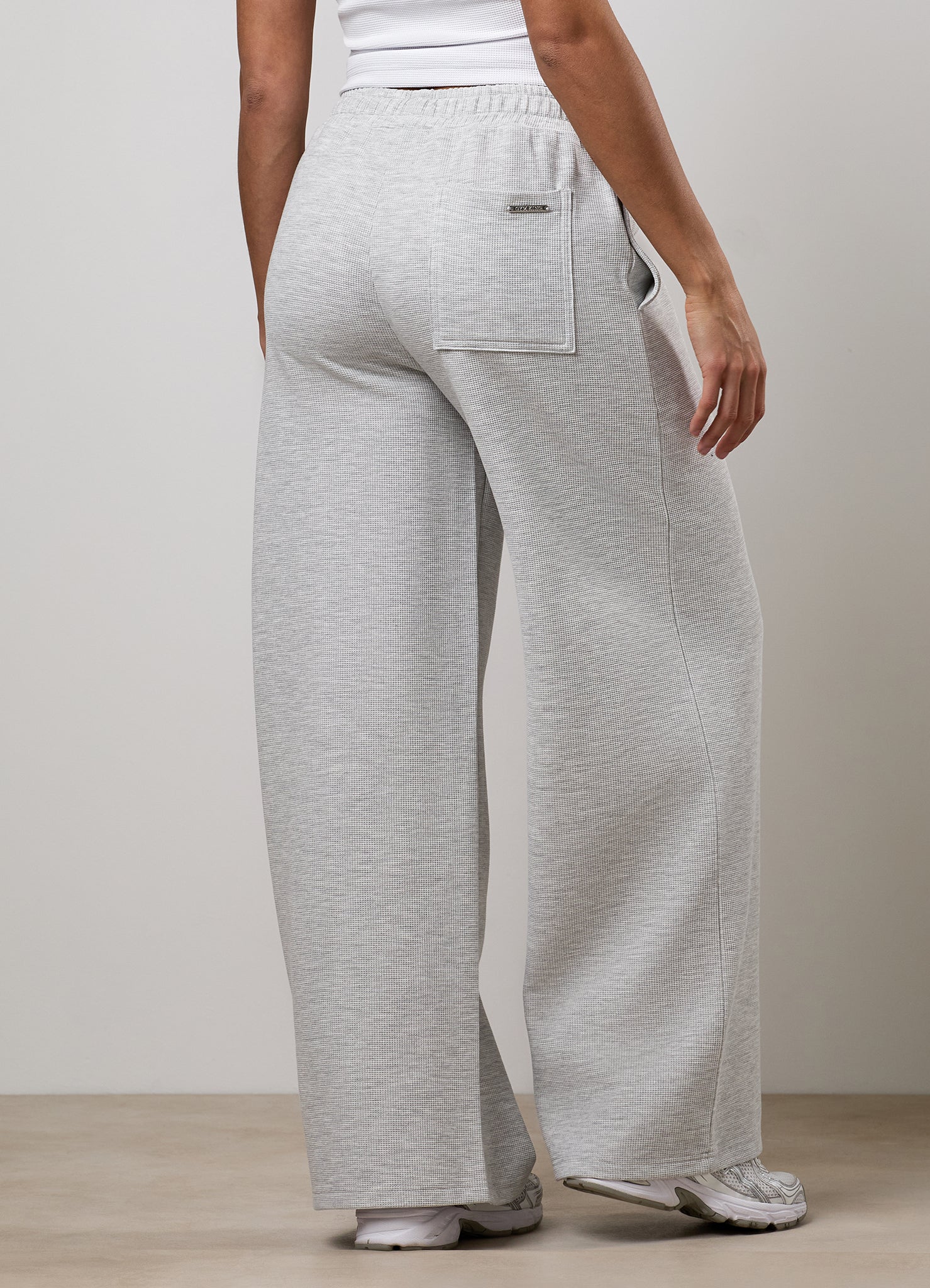 Gym King Waffle Mid Rise Trouser - Grey Marl