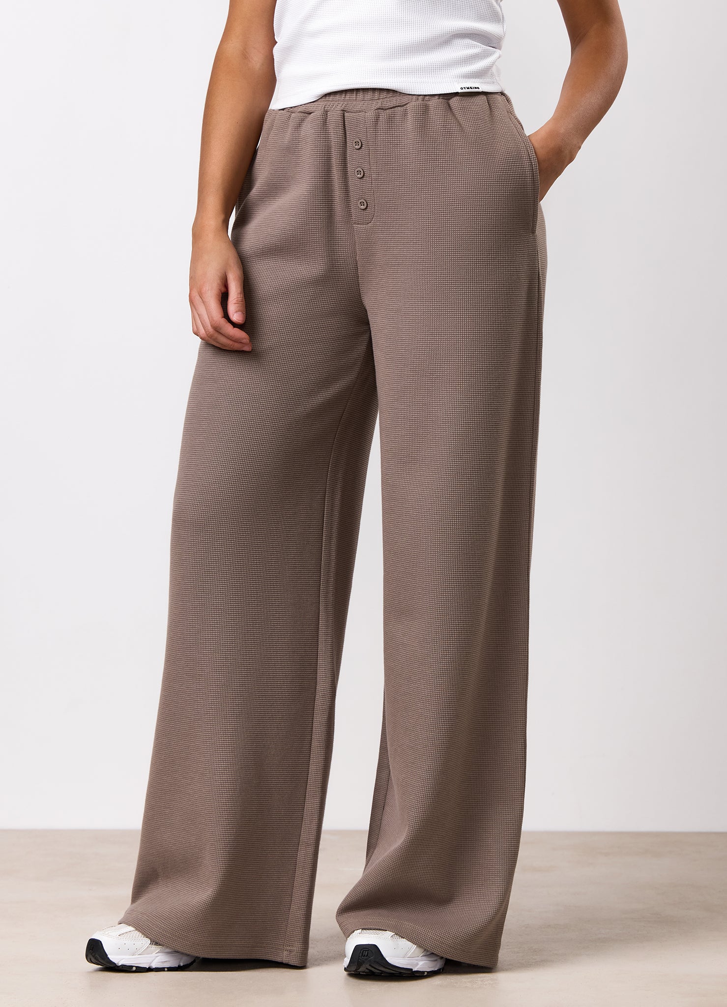 Gym King Waffle Mid Rise Trouser - Truffle