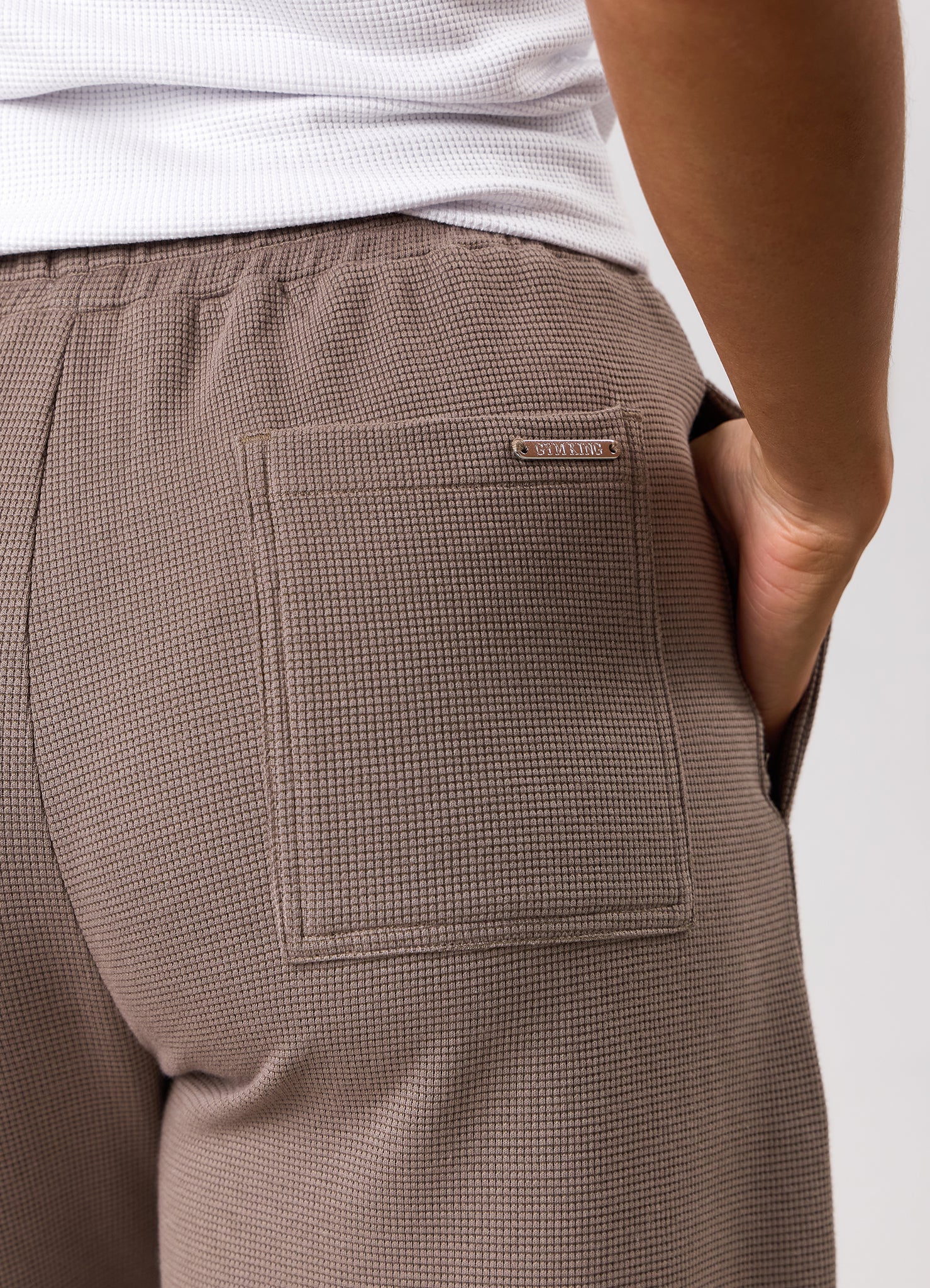 Gym King Waffle Mid Rise Trouser - Truffle