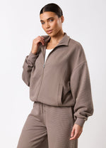 Gym King Waffle Full Zip Tracksuit - Truffle
