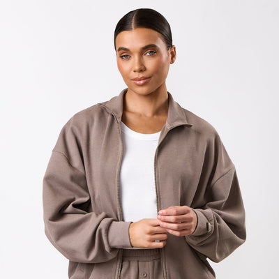 Gym King Waffle Full Zip Funnel - Truffle