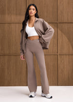 Gym King Waffle Full Zip Funnel - Truffle