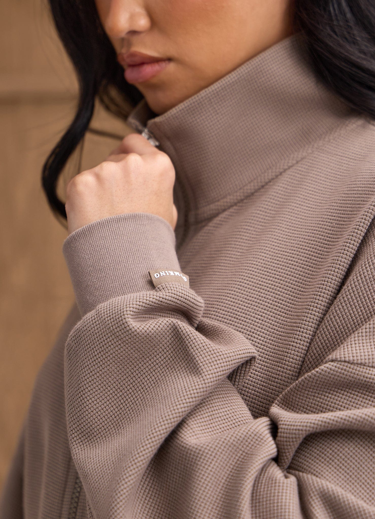 Gym King Waffle Full Zip Tracksuit - Truffle