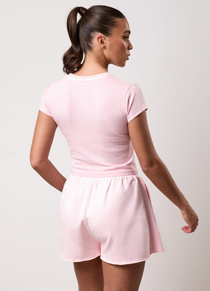 Gym King Washed Reset Crop Tee - Pale Mauve