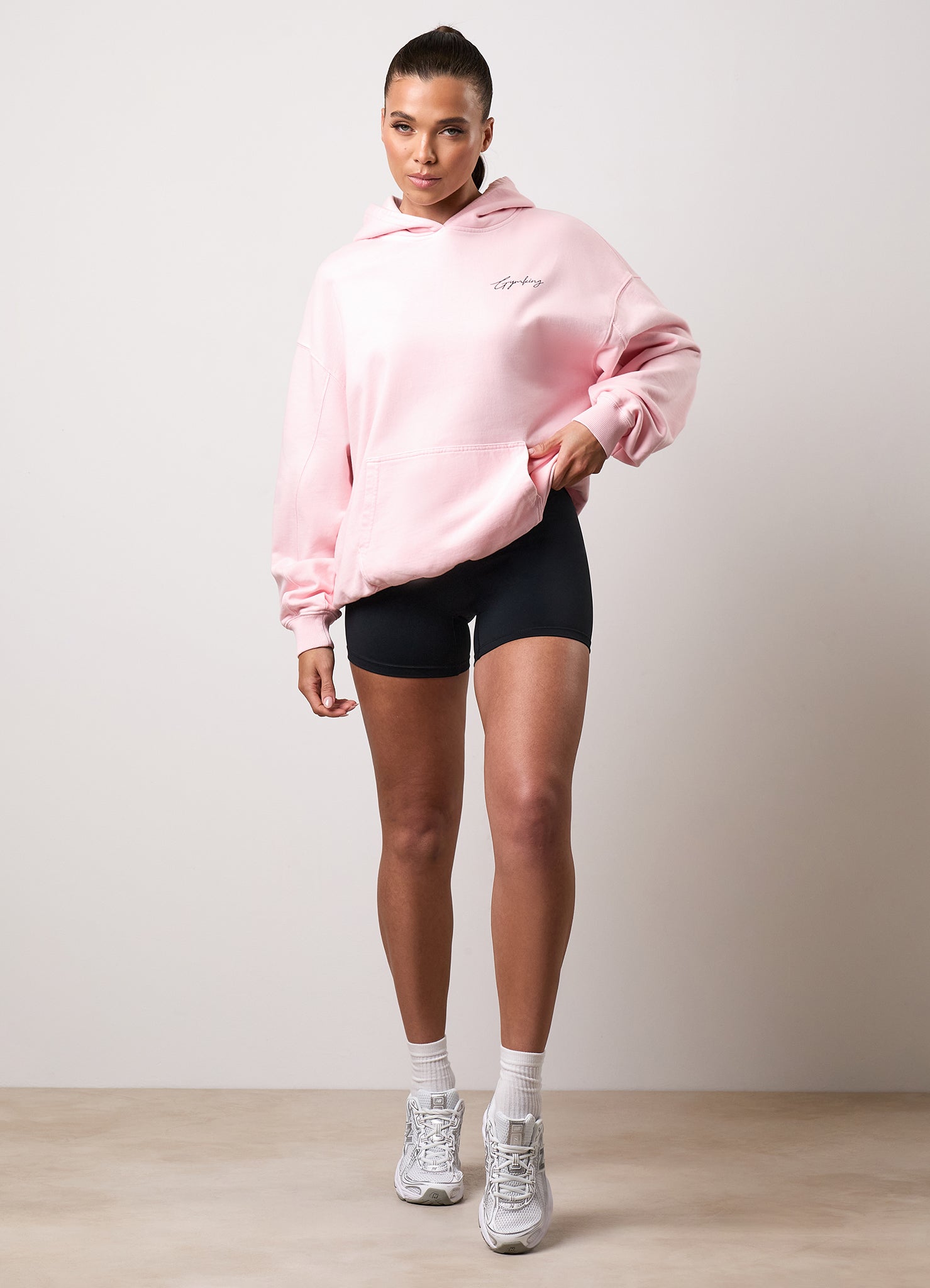 Gym King Washed Reset Oversized Hood - Pale Mauve
