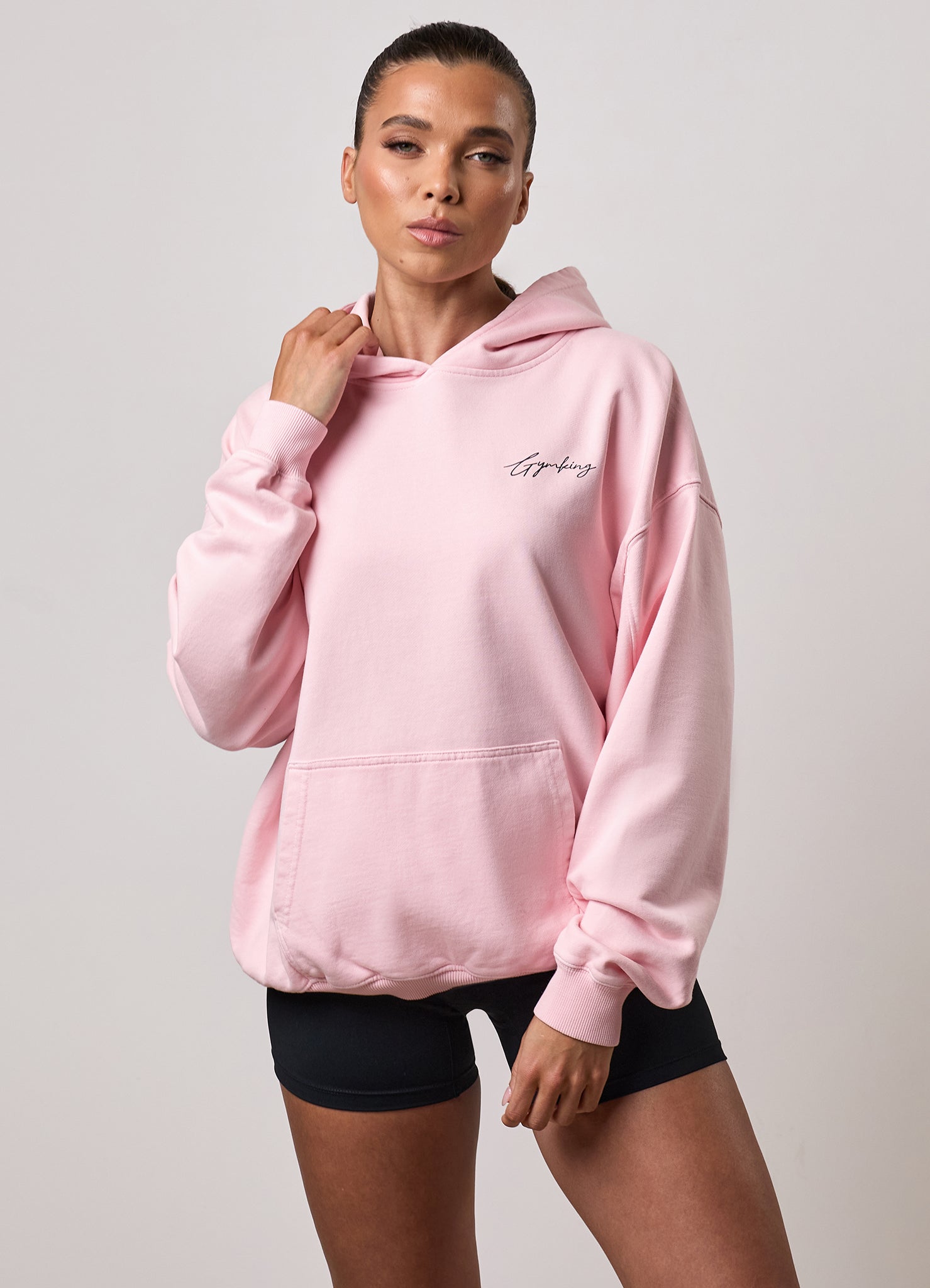 Gym King Washed Reset Oversized Hood - Pale Mauve