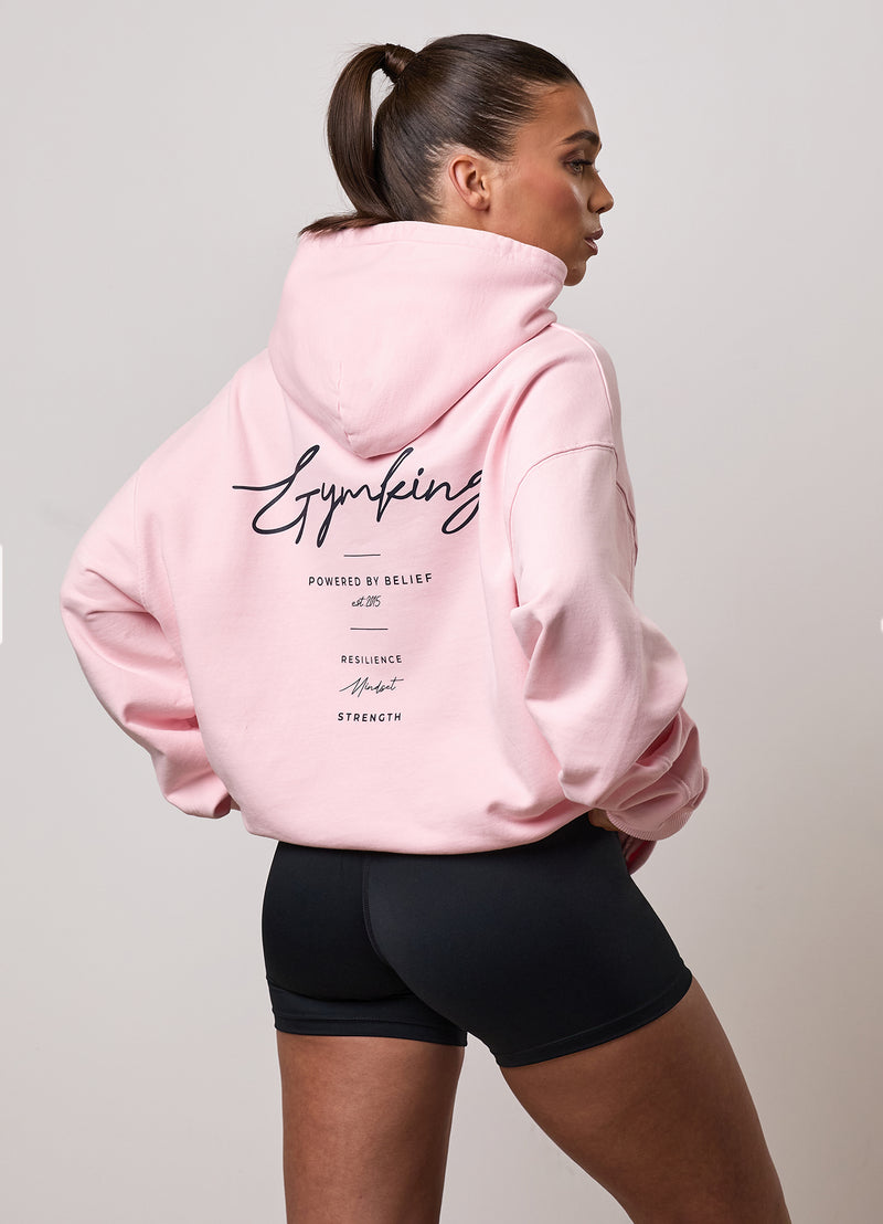 Gym King Washed Reset Oversized Hood - Pale Mauve