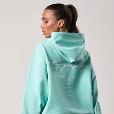 Gym King Washed Reset Oversized Hood - Deep Aqua