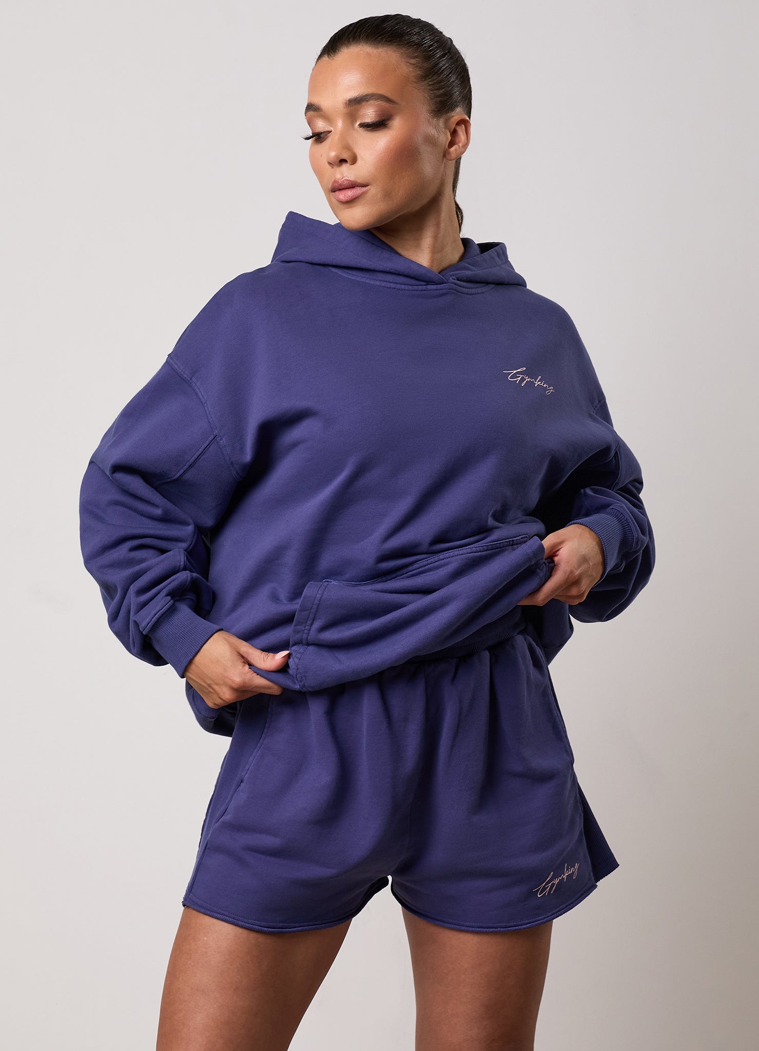 Gym King Washed Reset Oversized Hood - Starlight Blue