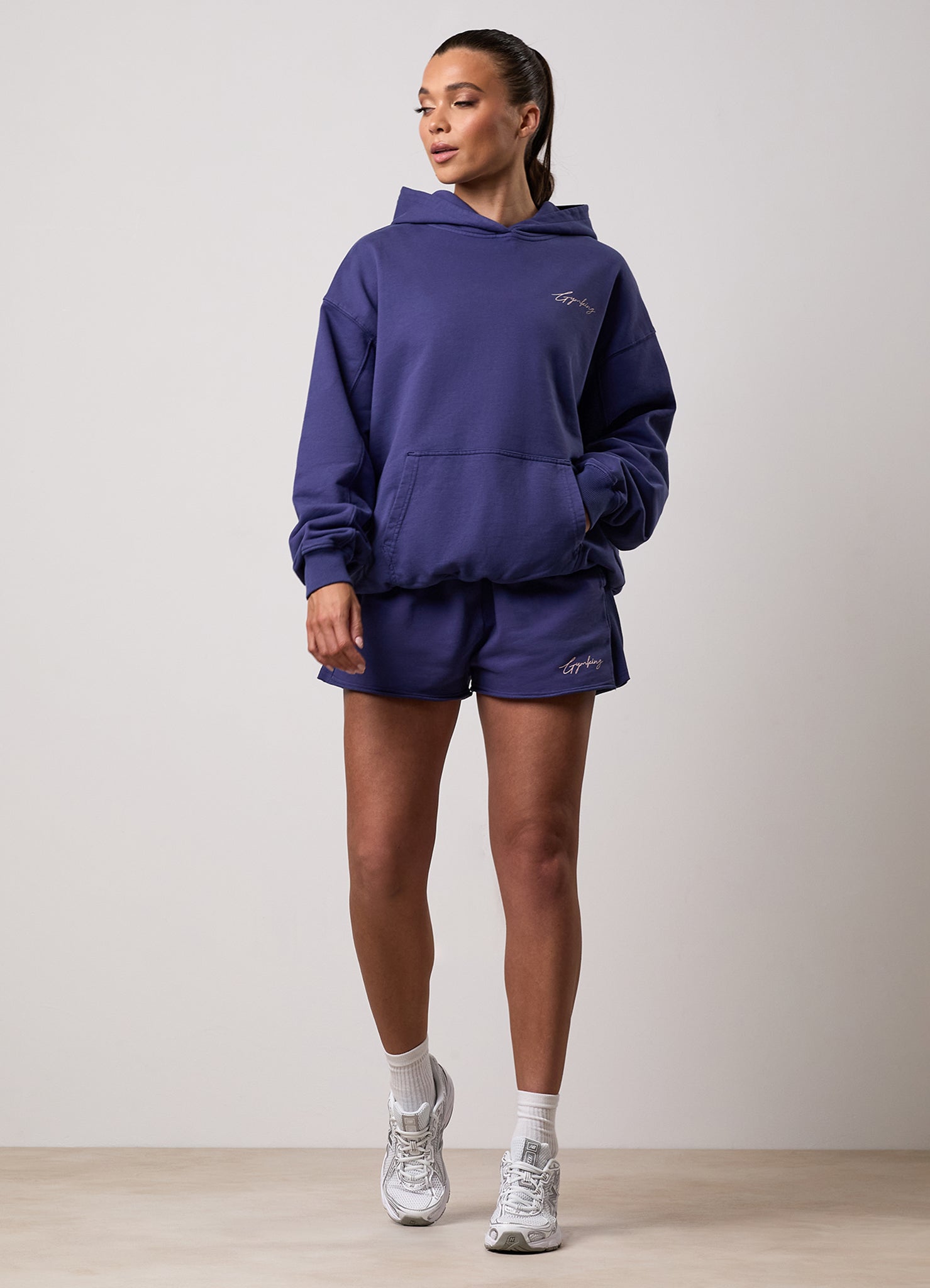 Gym King Washed Reset Oversized Hood and Shorts - Starlight Blue