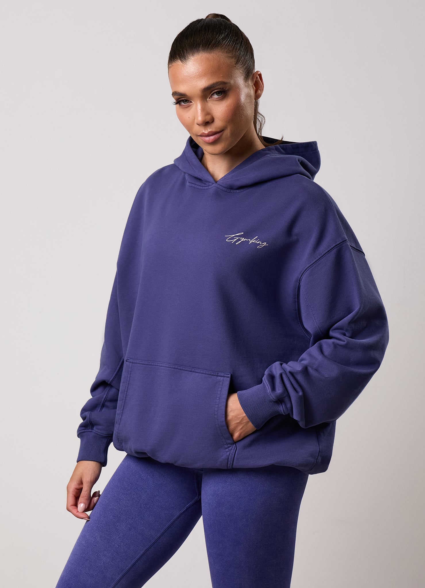 Gym King Washed Reset Oversized Hood - Starlight Blue