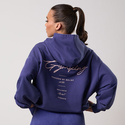 Gym King Washed Reset Oversized Hood - Starlight Blue