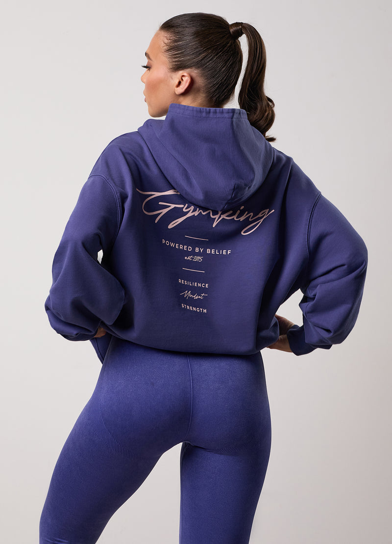 Gym King Washed Reset Oversized Hood - Starlight Blue