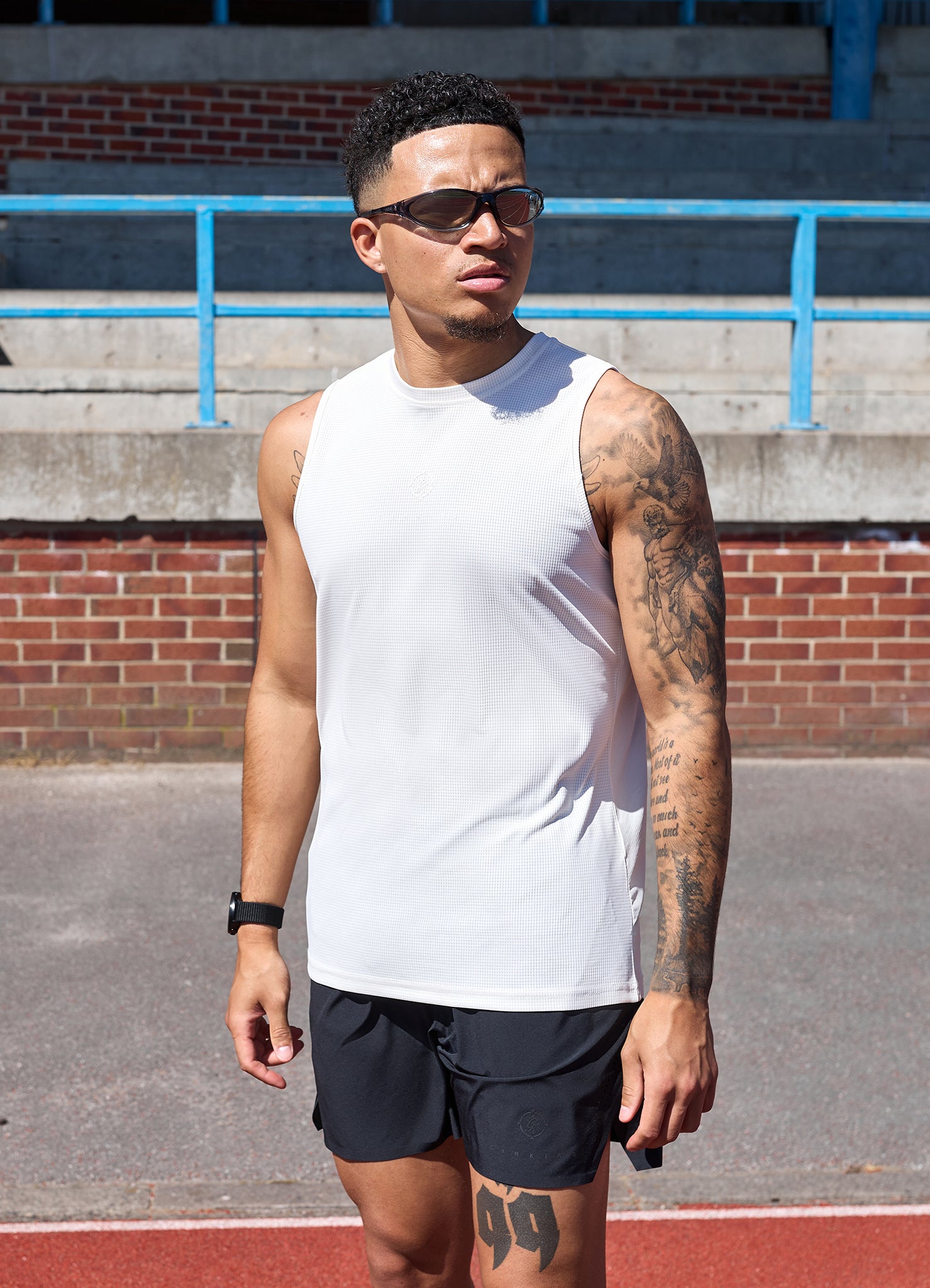 Gym King Rebellion Grit AOP Vest - Cream