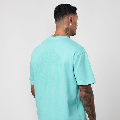 Gym King World Distressed Graphic Washed Tee - Poolside Green