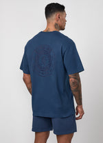 Gym King World Distressed Graphic Washed Tee - Rich Blue thumbnail