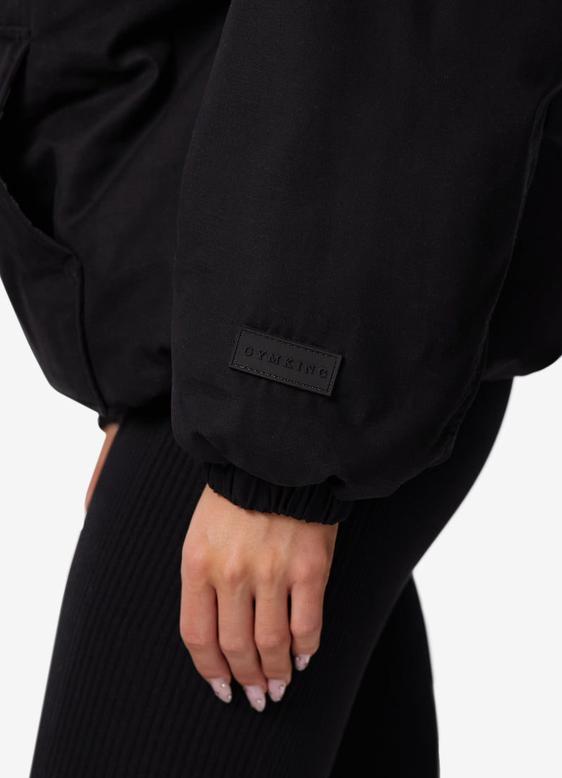 Gym King Woven 1/4 Zip Overjacket - Black