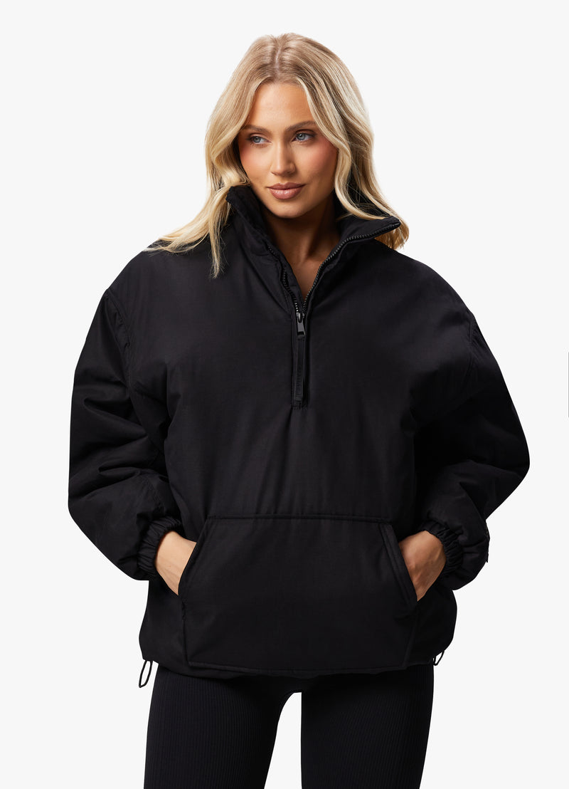 Gym King Woven 1/4 Zip Overjacket - Black