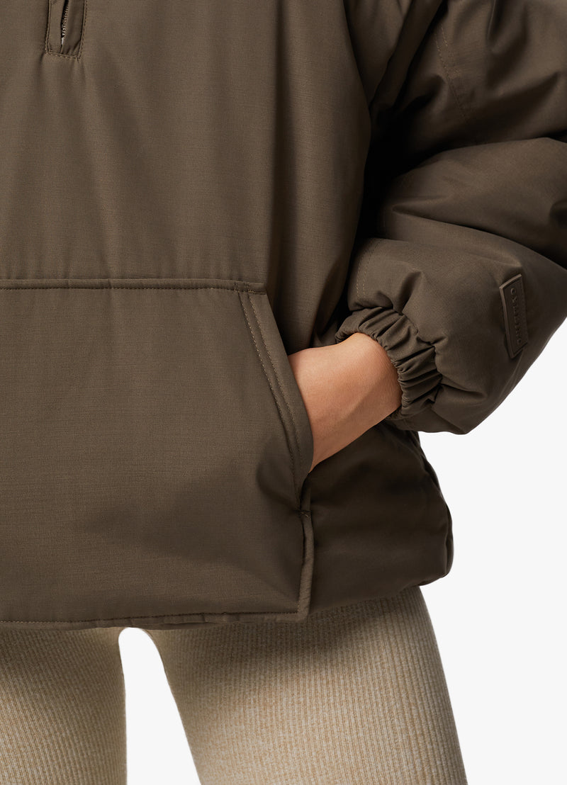 Gym King Woven 1/4 Zip Overjacket - Dusted Mocha