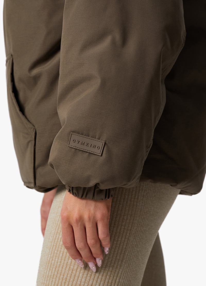 Gym King Woven 1/4 Zip Overjacket - Dusted Mocha